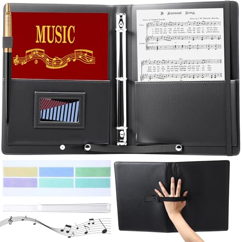 Dunzoom Choral Notenmappe mit 3 Ringen, 33 x 24,1 cm, PU-Leder, lose Blätter, mit elastischer Handschlaufe, passend für Briefgröße 21,6 x 27,9 cm, Schwarz Dunzoom Choral Notenmappe mit 3 Ringen, 33 x 24,1 cm, PU-Leder, lose Blätter, mit elastischer Handschlaufe, passend für Briefgröße 21,6 x 27,9 cm, Schwarz von Dunzoom