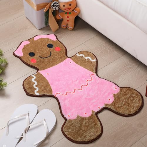 Dunzy Badematte mit weihnachtlichem Lebkuchenmotiv, rutschfest, für Badezimmer, 75 x 40 cm, niedlich, weich, saugfähig, für Weihnachten, Küche, Türdekoration, Rosa Dunzy Badematte mit weihnachtlichem Lebkuchenmotiv, rutschfest, für Badezimmer, 75 x 40 cm, niedlich, weich, saugfähig, für Weihnachten, Küche, Türdekoration, Rosa von Dunzy