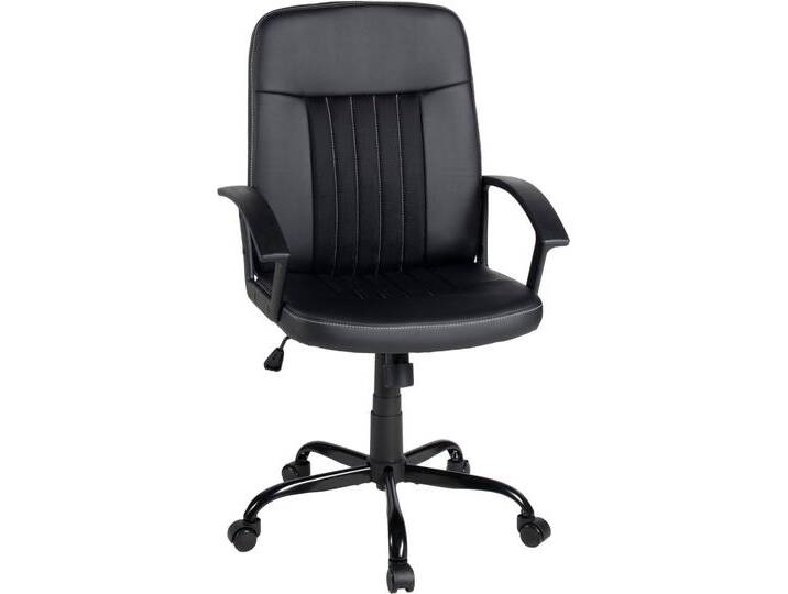 Drehstuhl DUO COLLECTION Joos , schwarz (schwarz, schwarz), H:109cm T:63cm, 75% Polyurethane, 25% Polyester, Stühle von Duo-Collection
