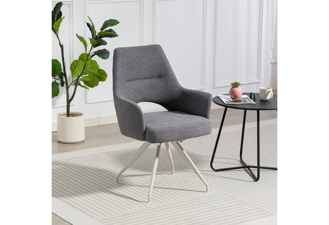 Duo Collection 4-Fußstuhl (2 St), 180° drehbar mit Rückholfunktion von Duo Collection