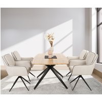 Duo Collection Essgruppe "Emira und Esra" Set, Besteht aus einem Tisch und 4 Stühlen, 5 Stk. tlg. massives Metallgestell, Stühle drehbar von Duo Collection