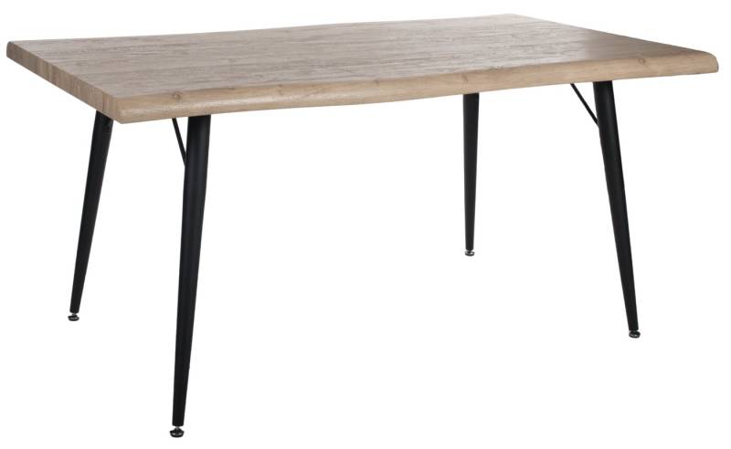 Duo Collection Esstisch Tailin, Mit Baumkante, Massives Metallgestell, Wildeiche-Nachbildung von Duo Collection