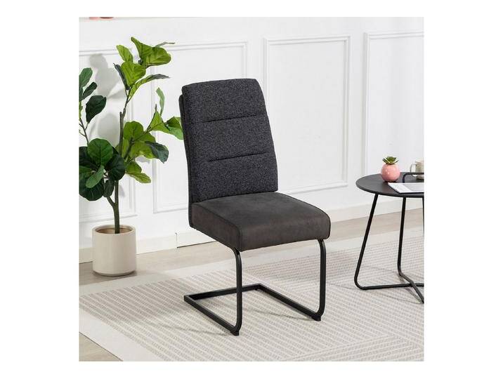 Duo Collection Esszimmerstuhl Marga Freischwinger, 2er- Set (Set, 2 St), extra Polsterung mit Taschenfederkern, Fußgleiter für die Sicherheit, grau von Duo-Collection