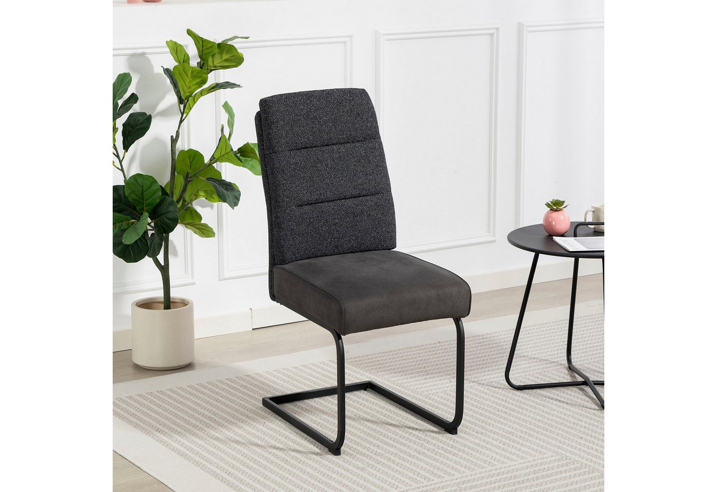 Duo Collection Esszimmerstuhl Marga Freischwinger, 2er- Set (Set, 2 St), extra Polsterung mit Taschenfederkern, Fußgleiter für die Sicherheit von Duo Collection