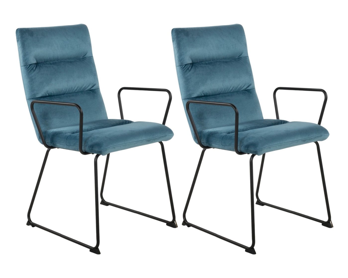 Duo Collection Esszimmerstuhl Polsterstuhl Elise (2er Set), mit Samtbezug, pulverbeschichtetes Kufengestell, modern von Duo Collection