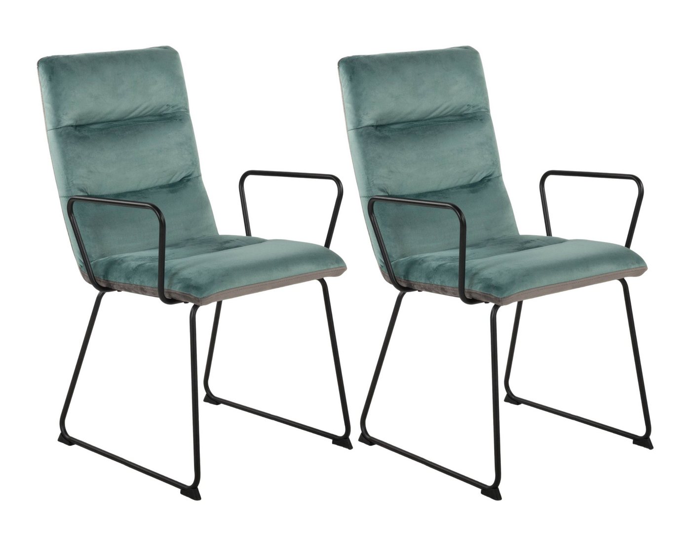 Duo Collection Polsterstuhl Esszimmerstuhl Elise (2er Set), mit Samtbezug, pulverbeschichtetes Kufengestell, modern von Duo Collection