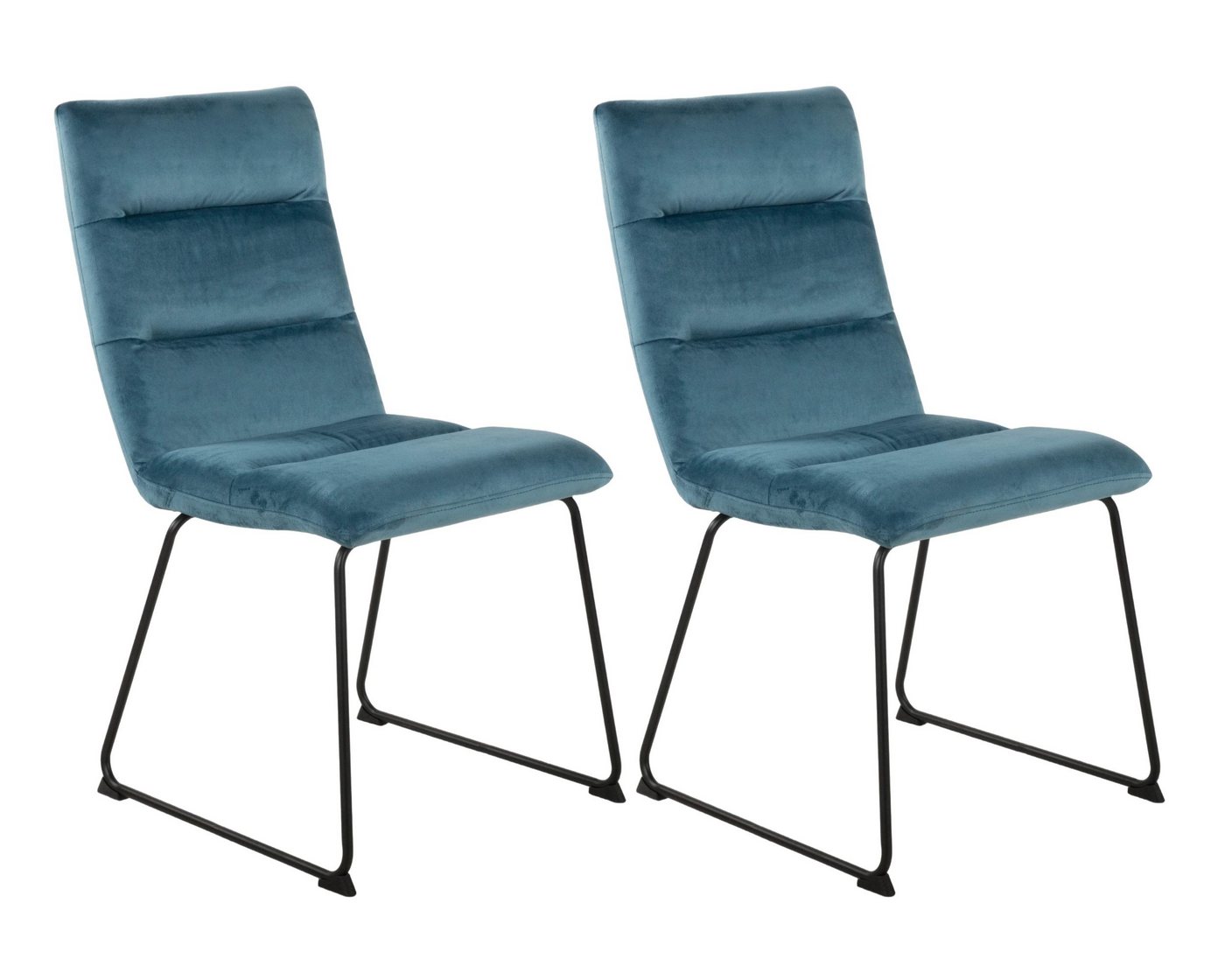 Duo Collection Esszimmerstuhl Polsterstuhl Elise (2er Set), mit Samtbezug, pulverbeschichtetes Kufengestell, modern von Duo Collection