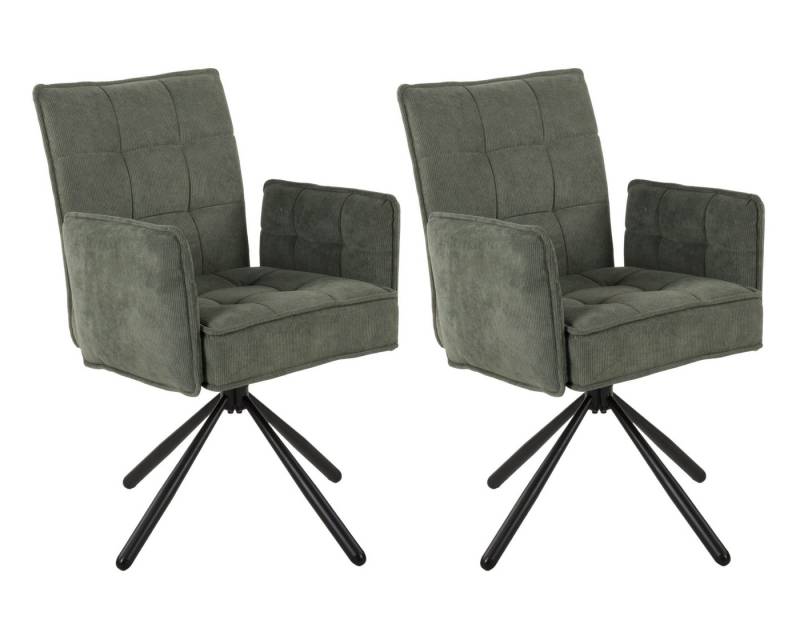 Duo Collection Polsterstuhl Esszimmerstuhl Nola (2er Set), Kord-Bezug, mit feiner Steppung, drehbar von Duo Collection