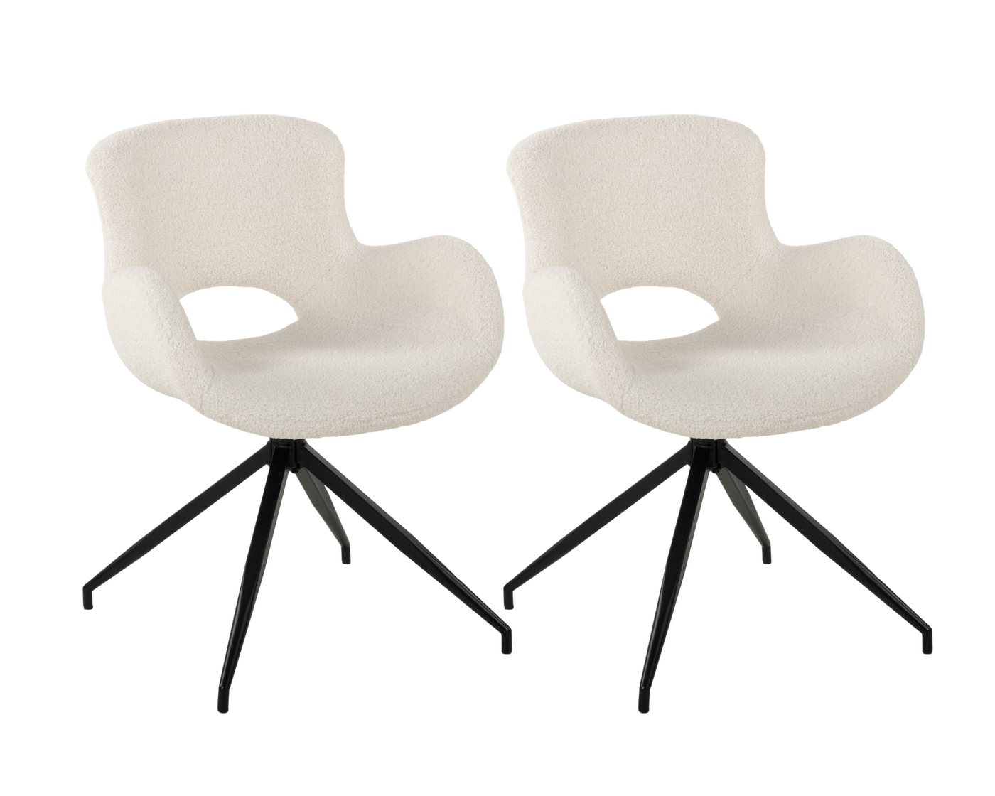 Duo Collection Polsterstuhl Esszimmerstuhl Stella (2er Set), Bouclé cremefarben, modern, drehbar von Duo Collection
