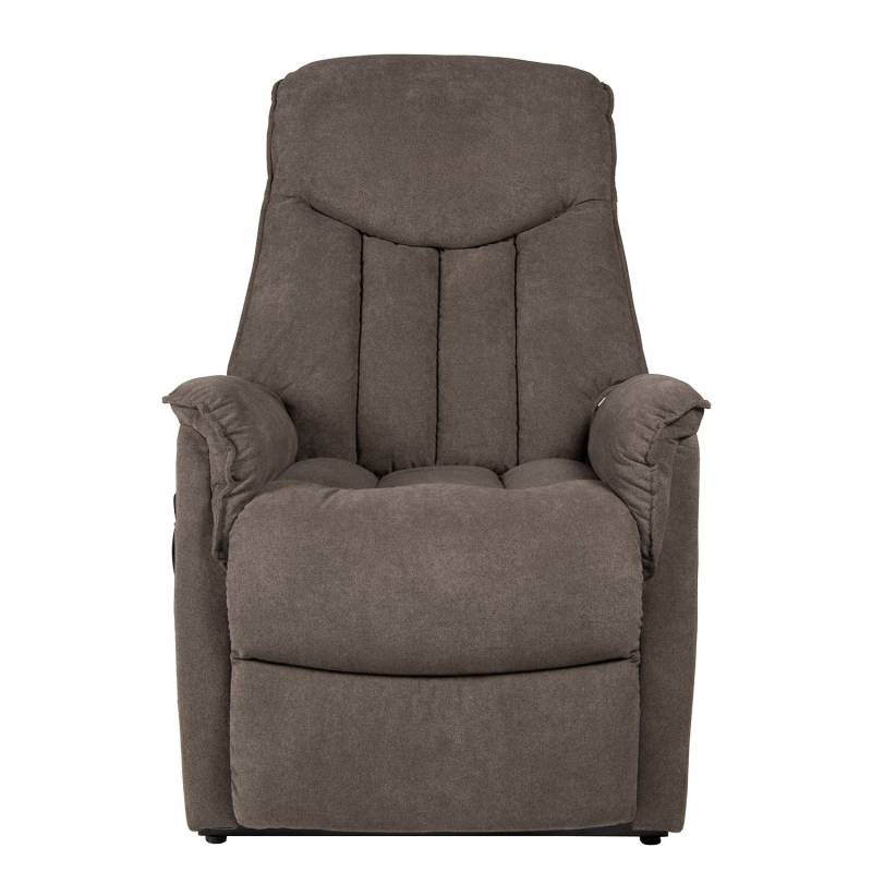 home24 Fernsehsessel Aurora XXL Braun Webstoff 79 x 114 x 98cm von home24