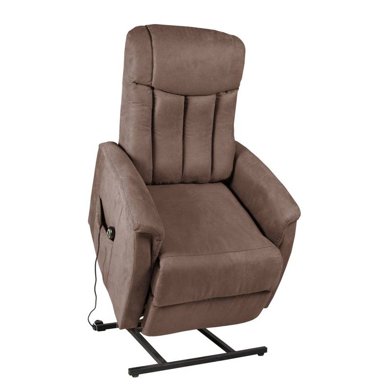 home24 Fernsehsessel Juist Microfaser Braun Braun Microfaser Elektrisch verstellbar: 1 Motor mit Kabel 77 x 80 x 91cm von home24