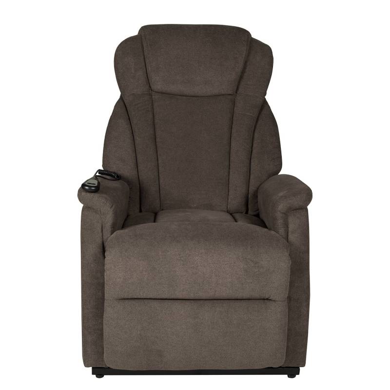 home24 Fernsehsessel Toronto XXL Braun/Braun Webstoff 77 x 80 x 92cm von home24