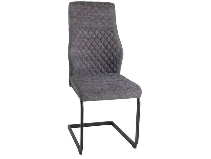 Duo Collection Freischwinger Esszimmerstuhl Kaila (4er Set), grauer Webstoff mit feiner Steppung, moderne Optik, grau von Duo-Collection