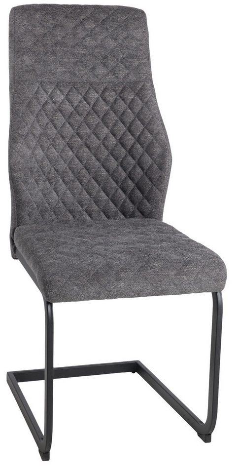 Duo Collection Freischwinger Esszimmerstuhl Kaila (4er Set), grauer Webstoff mit feiner Steppung, moderne Optik von Duo Collection