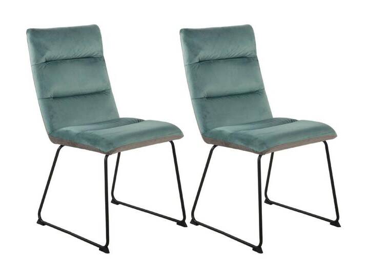 Duo Collection Polsterstuhl Esszimmerstuhl Elise (2er Set), mit Samtbezug, pulverbeschichtetes Kufengestell, modern, grün, Ohne Armlehne, Mint von Duo-Collection