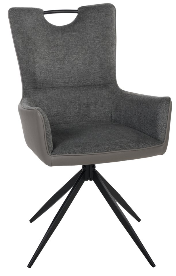 Duo Collection Polsterstuhl Esszimmerstuhl Valeria (2er Set), angesagt mit abgesetzten Lederlook, drehbar, mit Griff von Duo Collection