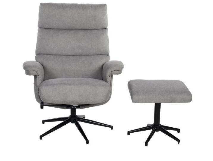 Duo Collection Relaxliege Relaxsessel mit Hocker OSOMO, grau von Duo-Collection