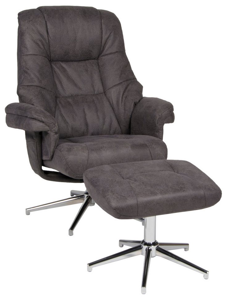 Duo Collection Relaxsessel Fernsehsessel Burnaby (Relaxsessel mit Hocker), Mikrofaser, mit Relaxfunktion, 360° drehbar von Duo Collection