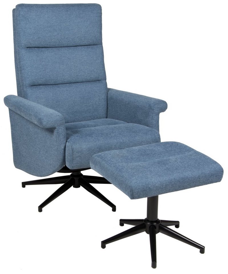 Duo Collection Relaxsessel TV-Sessel Hylo (Relaxsessel mit Hocker), mit Relaxfunktion und Hocker, Atlantikblau von Duo Collection