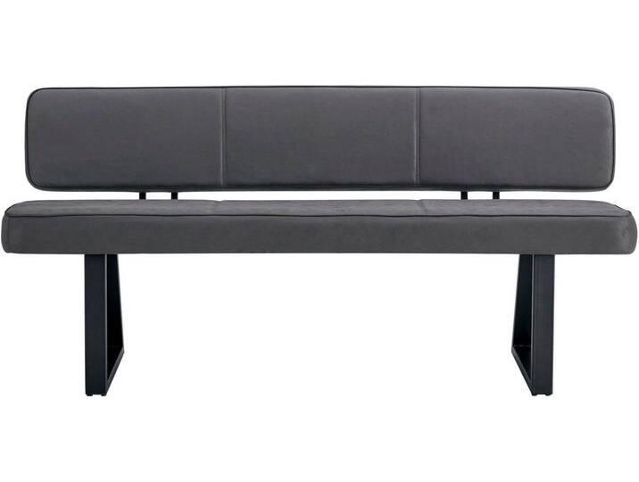 Duo Collection Sitzbank Tara Bank mit Rückenlehne, Hochwertiger Mikrofaserbezug, mit Federkern, bis 260 kg belastbar, grau von Duo-Collection