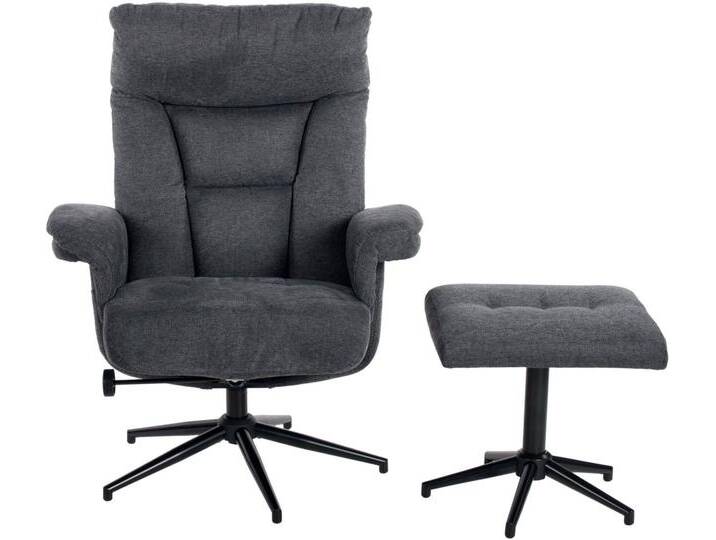 Duo Collection TV-Sessel Olvera, mit Hocker und Relaxfunktion, 360 Grad drehbar, grau von Duo-Collection