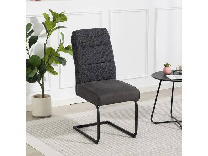 Esszimmerstuhl DUO COLLECTION Marga Freischwinger, 2er- Set , anthrazit, schwarz, B:46cm H:100cm T:63cm, Polyester, Stühle Esszimmerstuhl DUO COLLECTION Marga Freischwinger, 2er- Set , anthrazit, schwarz, B:46cm H:100cm T:63cm, Polyester, Stühle von Duo-Collection