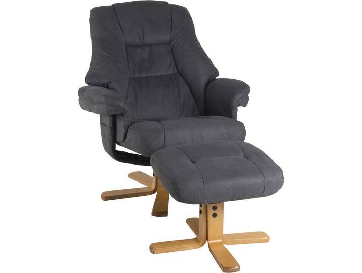 TV-Sessel DUO COLLECTION Bordeaux , grau (anthrazit), B:86cm H:105cm T:96cm, Luxus-Microfaser (100% Polyester), Sessel, mit Hocker und Relaxfunktion, 360 Grad drehbar von Duo-Collection