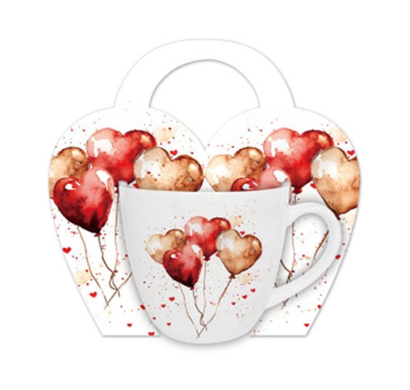 Duo-Gift Tasse Romantische Duo Tasse Ballons 460 ml mit Geschenkschlaufe, Romantische Duo Tasse Ballons 460 ml mit Geschenkschlaufe von Duo-Gift