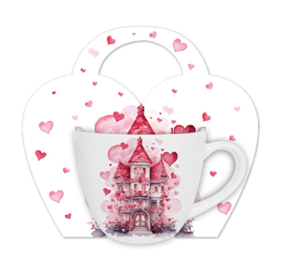 Duo-Gift Tasse Romantische Duo Tasse Schloss mit Herzen 420 ml, Duo vintage von Duo-Gift