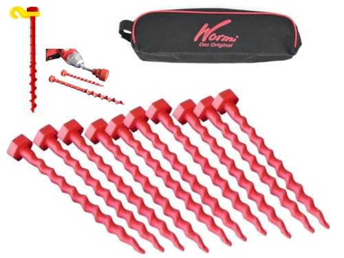 20 x Bodenanker-Zeltheringe, Wurmi Trekking 11 cm, mit HAKENCLIPS + MASCHINENADAPTER UV-beständiges Polyamid, 20er Set, Rot - autorisierter Vertrieb durch Holly Produkte STABIELO 20 x Bodenanker-Zeltheringe, Wurmi Trekking 11 cm, mit HAKENCLIPS + MASCHINENADAPTER UV-beständiges Polyamid, 20er Set, Rot - autorisierter Vertrieb durch Holly Produkte STABIELO von Duo - Masterholder holly