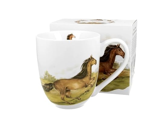 DUO ANIMALS XXL Becher 1000 ml PFERD (Bay Horse) New Bone China Porzellan von Duo