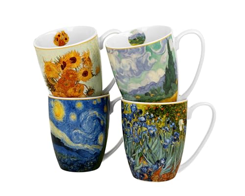DUO ART GALLERY 4er-Set klassische Becher 360 ml inspired by VAN GOGH aus New Bone China Porzellan DUO ART GALLERY 4er-Set klassische Becher 360 ml inspired by VAN GOGH aus New Bone China Porzellan von Duo