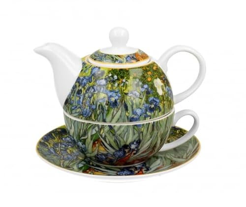 DUO ART GALLERY Tasse mit Teekanne IRISES inspired by Van Gogh New Bone China Porzellan von Duo