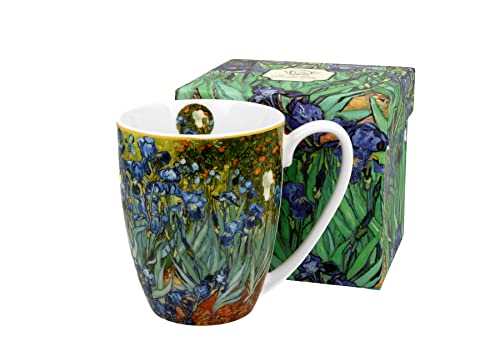 Duo Art Gallery Collection by V. van Gogh Classic Mug 380 ml Irises Made from New Bone China Porcelain in Gift Box, Classic Mug, Coffee and Tea Mug von Duo