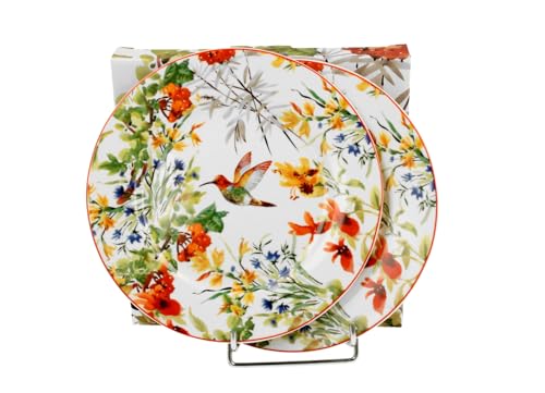 DUO Flowers Classic Dessertteller 2er Set LINNEA aus New Bone China Porzellan von Duo