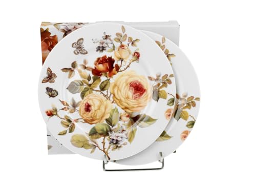 DUO Flowers Classic Dessertteller 2er Set ZAHRA aus New Bone China Porzellan von Duo