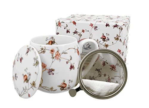 DUO FLORAL Fassbecher 430 ml SAFA mit Teesieb, New Bone China Porzellan DUO FLORAL Fassbecher 430 ml SAFA mit Teesieb, New Bone China Porzellan von Duo