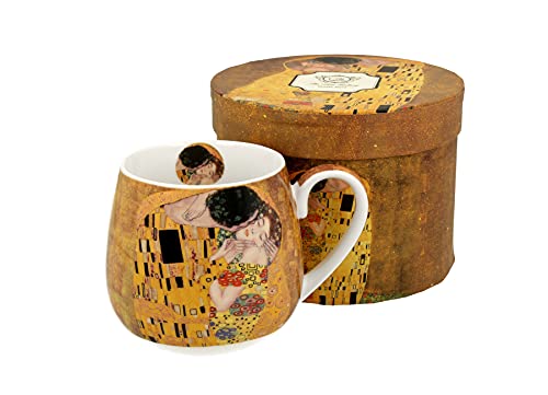 Duo Kollektion Art Gallery by Klimt Becher THE KISS 430 ml aus New Bone China Porzellan in Geschenkbox, Kaffe-tasse, Kaffebecher, Teetasse von Duo