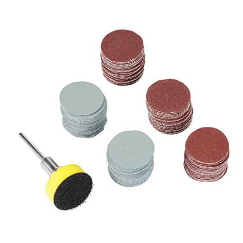 100 Stück Mix Grit Sander Discs, 25 Mm Schleifscheiben Pad Sander Disk Kit mit Schlaufenschleifpad für Dremel Rotary Tool, 100/180/240/1500/3000 Körnung Papier von Duokon