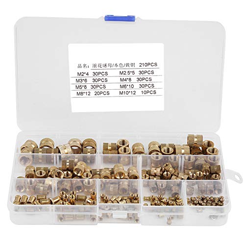 210 Stück M2 M2,5 M3 M4 M5 M6 M8 M10 Innengewinde Messing Zylinder Rändelgewinde Rundeinsatz Einbettmuttern Sortiment Kit für 3D-Drucke und Mehr Projekte Gold 210 Stück M2 M2,5 M3 M4 M5 M6 M8 M10 Innengewinde Messing Zylinder Rändelgewinde Rundeinsatz Einbettmuttern Sortiment Kit für 3D-Drucke und Mehr Projekte Gold von Duokon