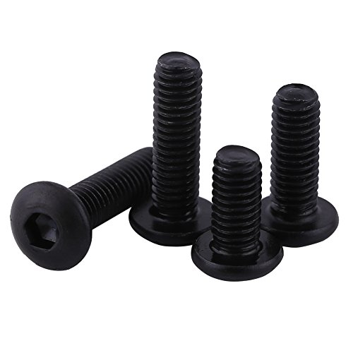 Duokon 50 Stück M3 Innensechskant Schrauben Set, Schwarze Sechskant Sockel Flachkopf Schrauben Setzen, Zylinderschrauben, 10,9 Klasse Legierungs Stahl, Volles Gewinde, Einfaches Ende (M3* 8mm) von Duokon