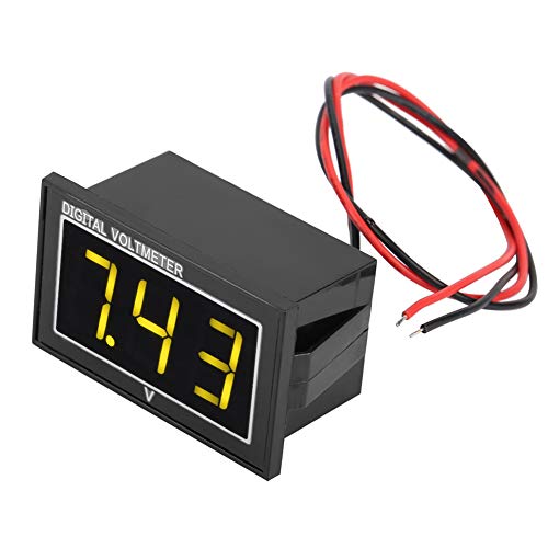 DC-Voltmeter 1pc Digital, Spannungsprüfer Tester 0,56″ LED-Anzeige Wasserdicht HighAccuracyVoltmeter DC-Spannungsmesser Panel LED-Display Digital Panel Meter(DC2.5 30V Rot)(DC2.5-30V-Gelb) von Duokon