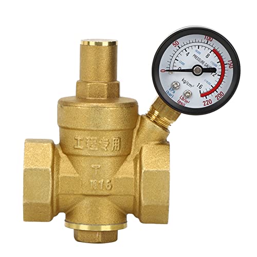 DN25 Wasserdruckregler, Wasserdruckregler 1 Zoll Druckregler Ventil Messing Einstellbarer Wasserdruckminderer Reduzierer Manometer Meter von Duokon