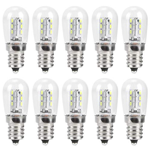 Duokon 10 Stück Lampe für Kühlschrank E12，LED-Lampe E12 LED-Kühlschrank Glühbirne 1,5 W AC 230 V Ersatz für Haushaltsnähmaschinenlampe von Duokon