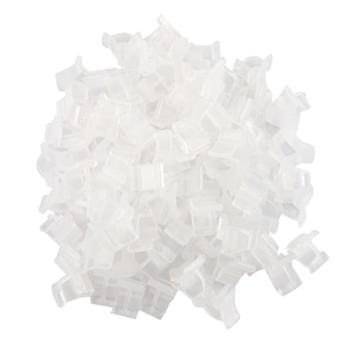 100 Stück Pflanzenclips, Mini Kunststoff Tomatenklammern, Wiederverwendbar Pflanzenklammern, Pflanzenstützclip für 2,2mm – 4,5mm Gemüse Blumen Sämlinge von Duokon