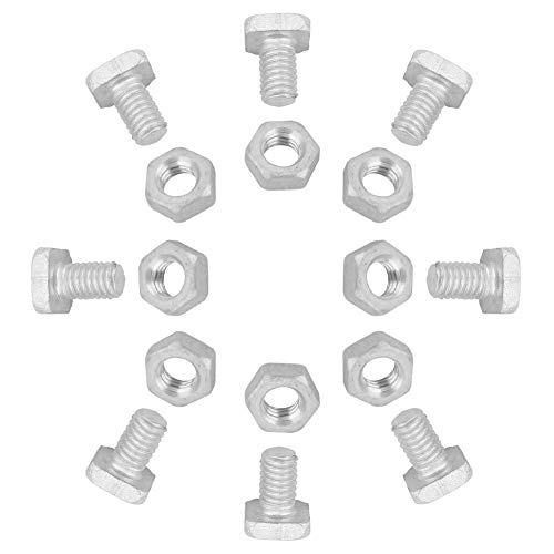 50 Stück Aluminium Quadrat Kopfschraube und Nuss -Set, M6X12 Schrauben Gewächshausschrauben mit abgeschnittenem Kopf und Schrauben Silberfarbenes, Massenhaftes Hardware-Set von Duokon