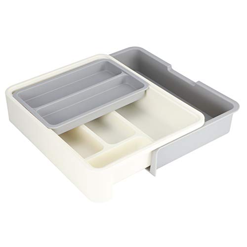 Duokon Besteck Organizer Schublade, erweiterbare verstellbare Besteckablage Fach ordentlich Schublade Utensil Organizer für die Küche von Duokon