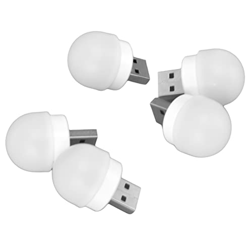 Duokon Mini-LED-Lampe, LED-Lese-Nachtlicht, Schranklicht, USB-Stecker, Dimmbarer Augenschutz, Stablampe für Schlafsaal, Schlafzimmer, Schreibtisch, Notlicht (Weißes Licht 5 STÜCKE) von Duokon