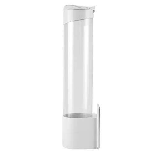 Duokon Pappbecher-Spender, Anti-Staub-Pappbecher-Spender Wandhalterung aus Kunststoff 7,5 cm 50 Tassen Praktischer Behälter Einweg-Trinkgeschirr für Tassen von Duokon