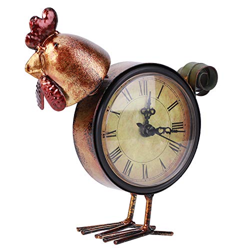 Duokon Retro Eisen Kunst Uhr European Retro Style Huhn geformte Eisen Uhr Schreibtisch Tischuhr Home Ornament Craft Geschenke von Duokon